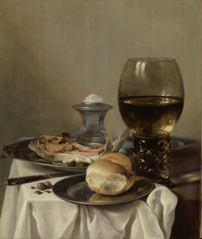 Stilleven met een zoutvat, ca. 1640-45 door Pieter Claesz